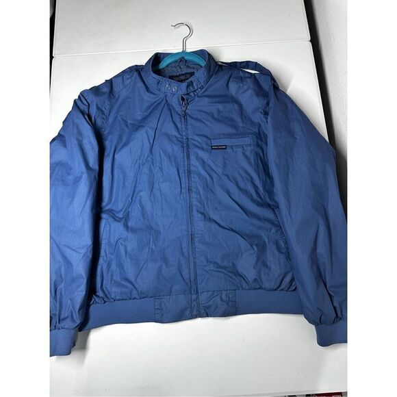 Members Only Light Blue Vintage Racer Front Zip Jacket 80s 90s Size XL See Notes - Picture 9 of 16